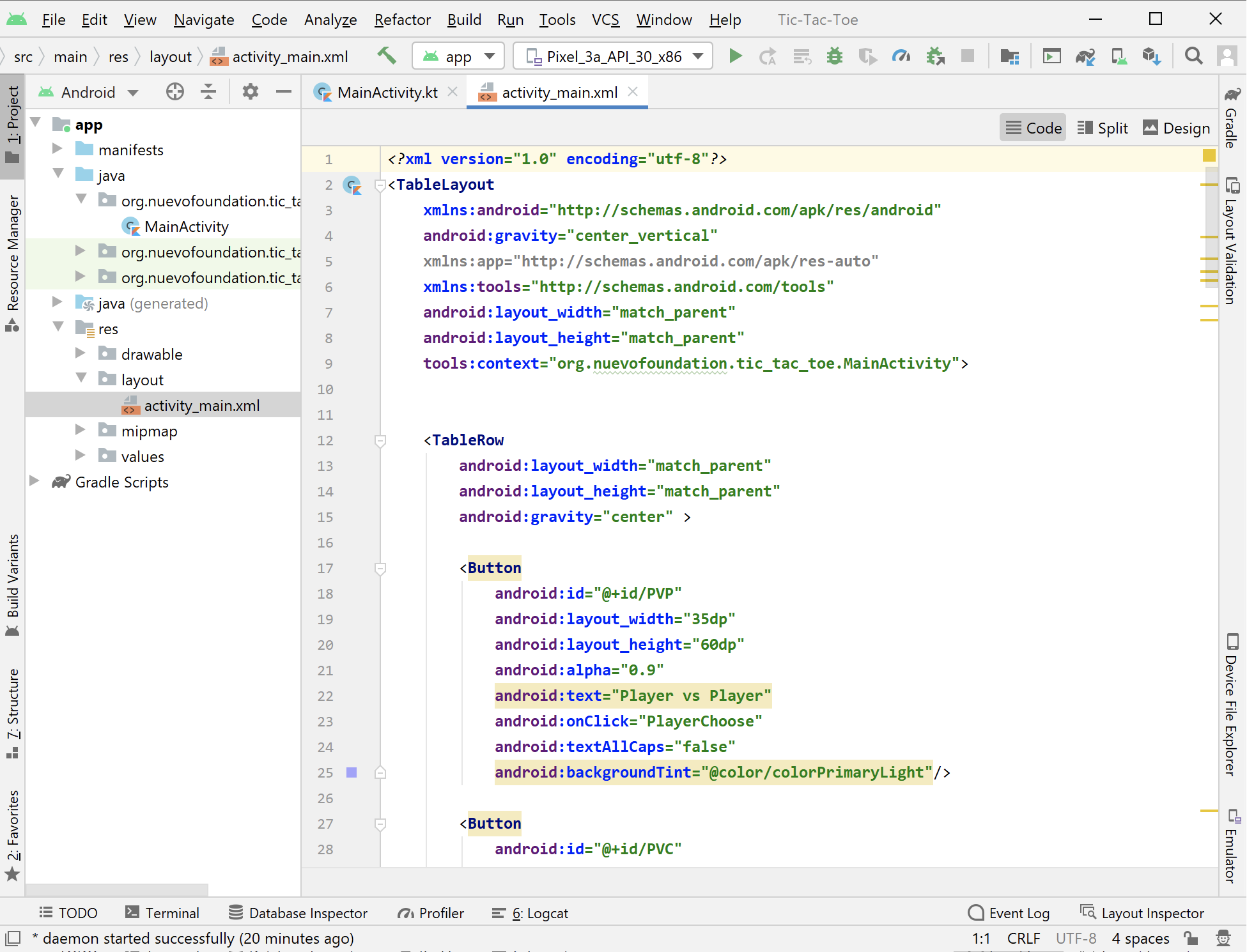 Example of Android Studio IDE
