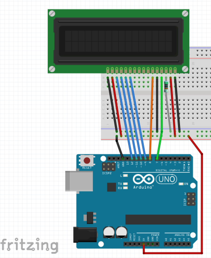 Alt Text: Wiring Diagram for Elegoo and LCD Display