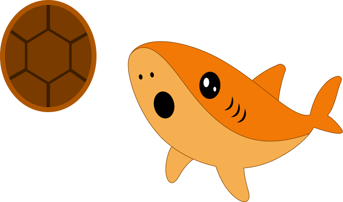 Sharky with the turtle shell