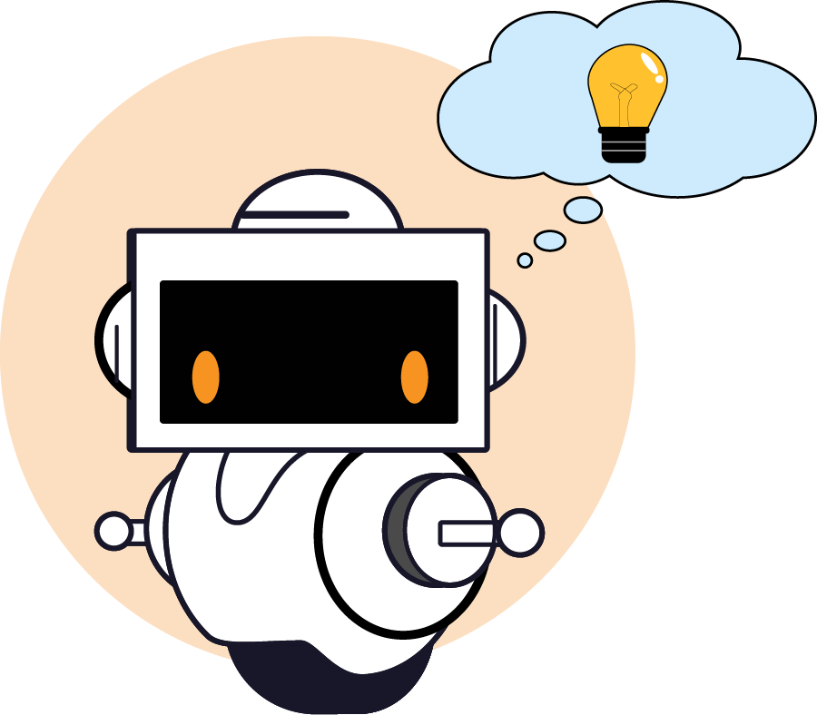 Illustration of a character with a lightbulb idea