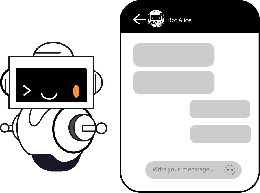 Ilustración del personaje del chatbot ALICE