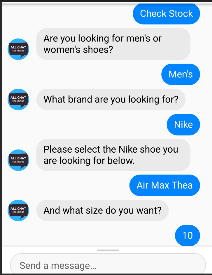 Interfaz de conversación de un chatbot de servicio al cliente