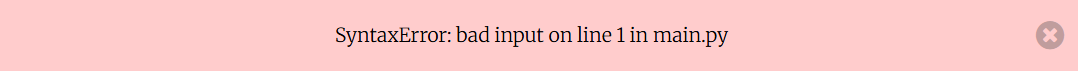 una imagen de error Captura de pantalla del código que muestra el nombre del error causado por eliminar # antes de el comentario