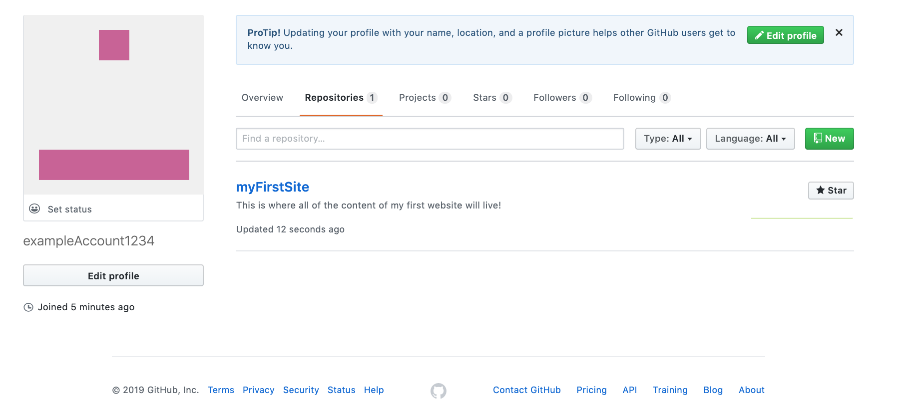 Perfil en github