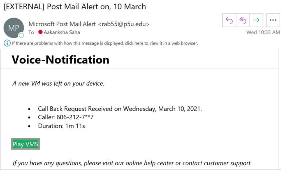 A suspicious email