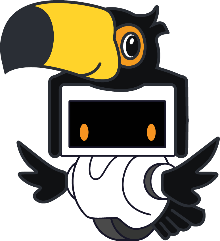 Illustration of Nuvi in a toucan costume
