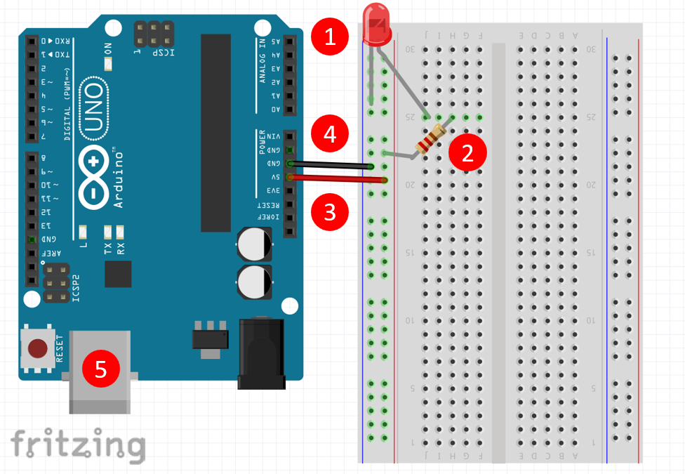 Alt Text: Diagrama de fiação para o LED