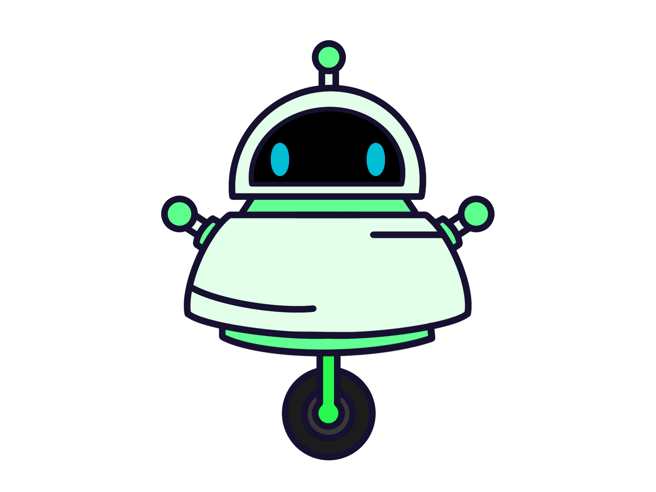 Ilustração de robô verde