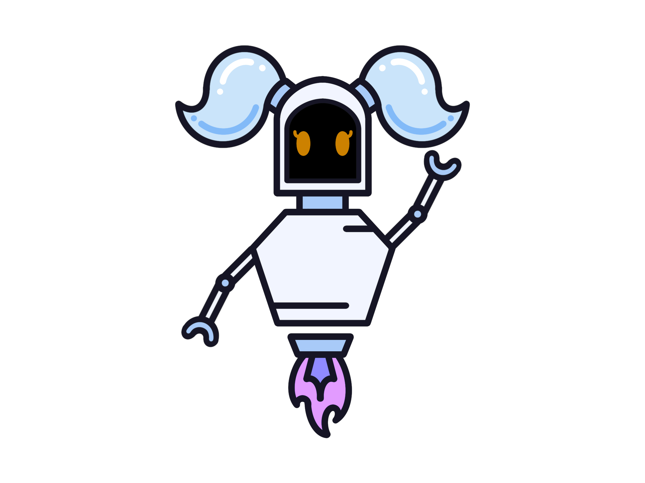 Ilustração de robô azul