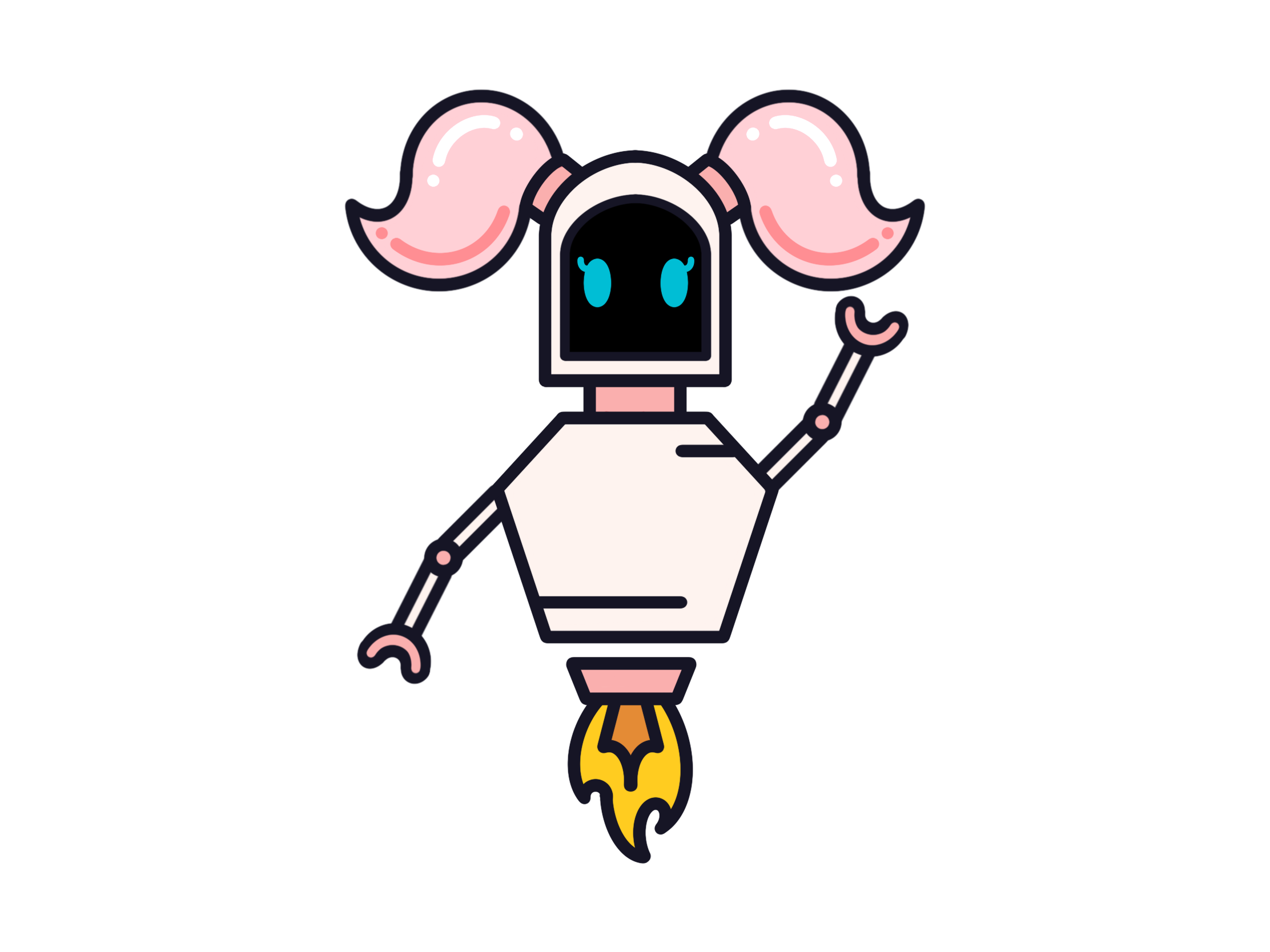 Ilustração de robô rosa