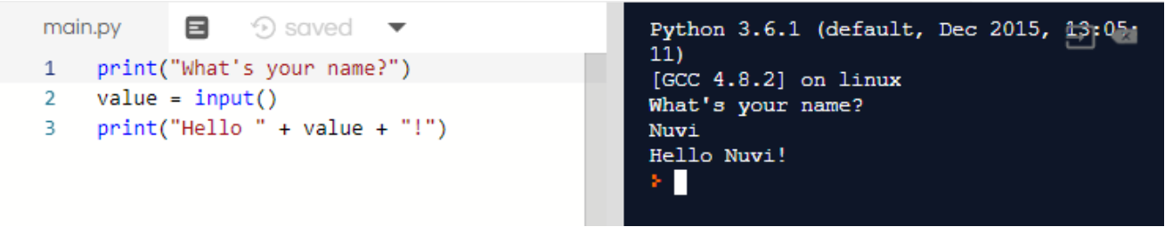 Captura de tela do console depois que o usuário deu a entrada e o programa foi concluído