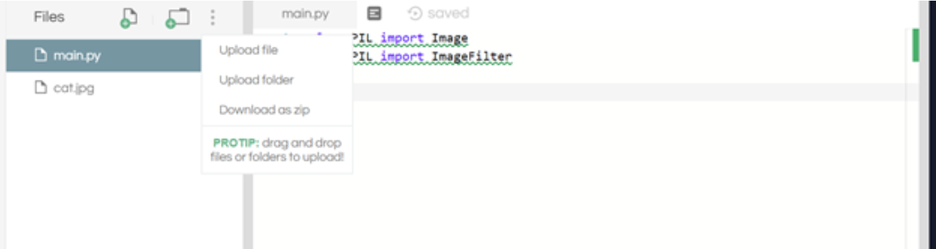 Imagem mostrando como enviar um arquivo
