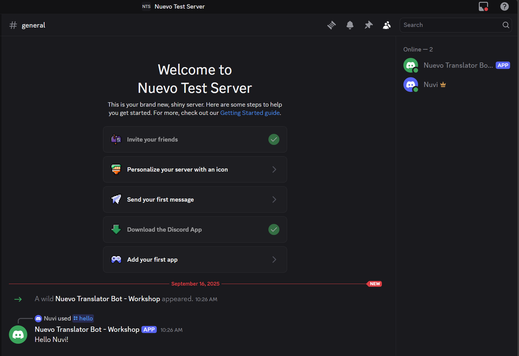 Bot response in Discord