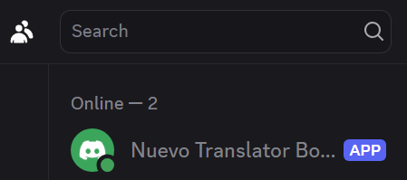 Bot online in member list
