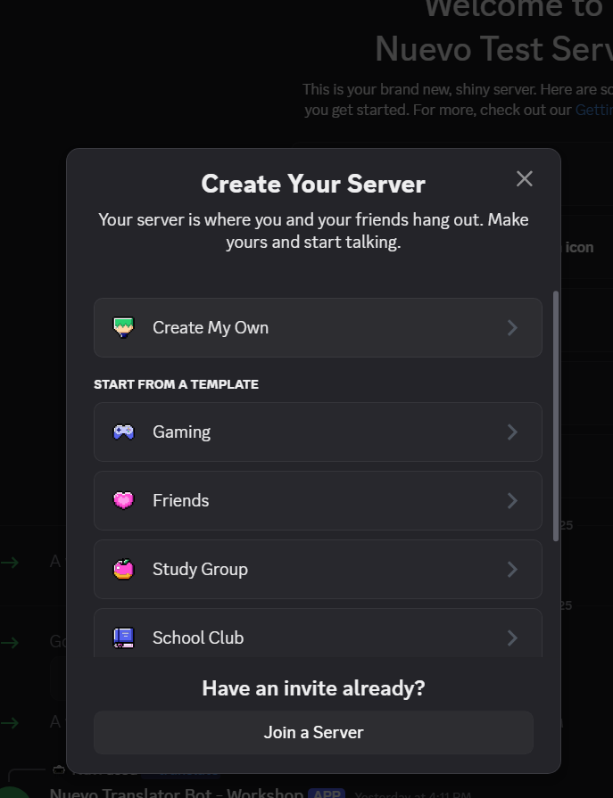 Choose template