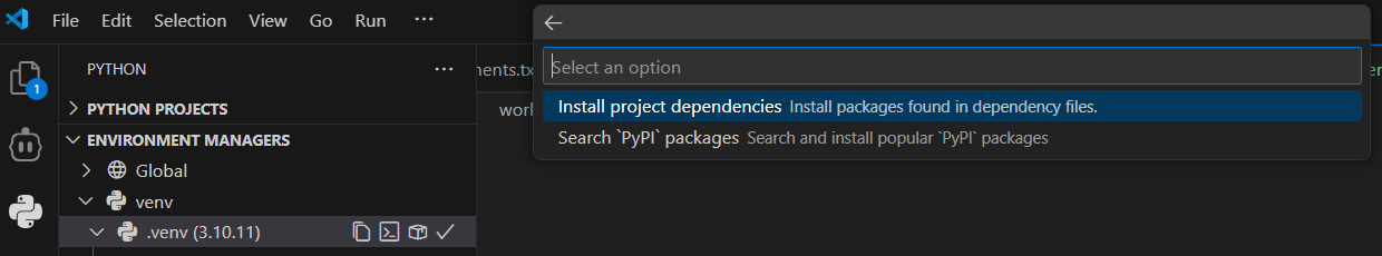 Install project dependencies