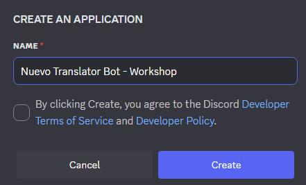 Create new application