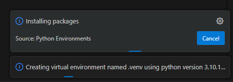 Creating virtual environment